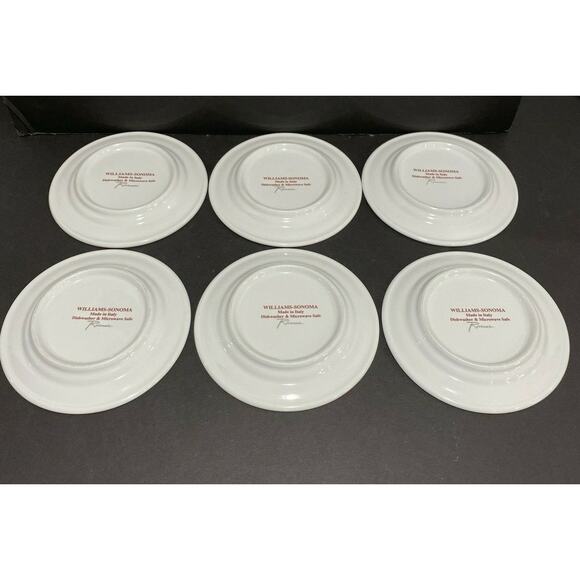 Williams Sonoma Roseanna Canape Plates (6) Fruit Design Tidbit Appetizer Display - Picture 5 of 7